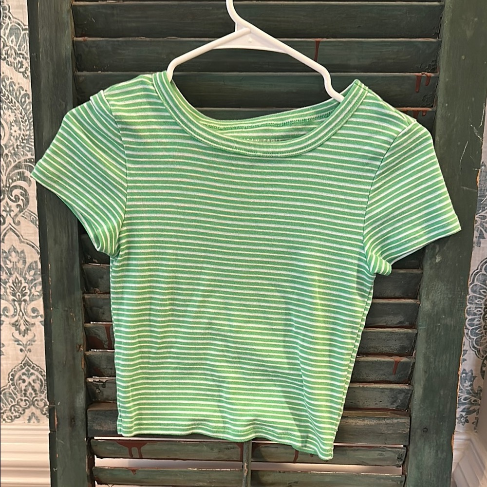 American Eagle Outfitters Green Striped Top
